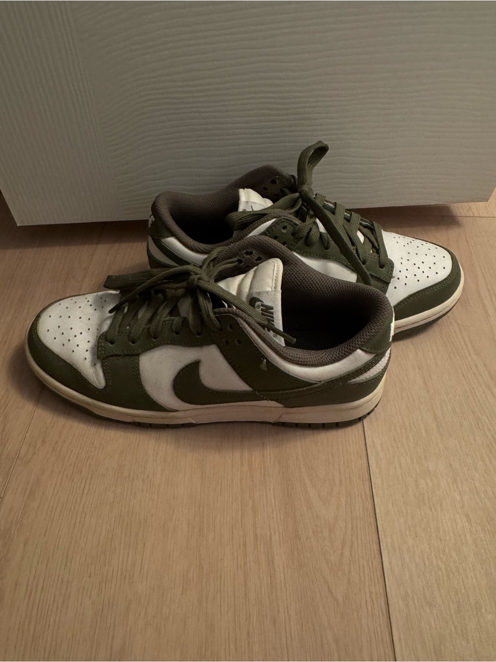 Nike Women's Low-Top Sneakers in Olive Green and White